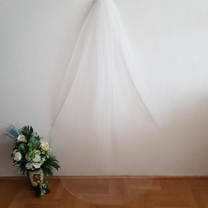 FTY51/52 - 1 rétegű szegetlen menyasszonyi fátyol 300x150cm - hófehér és ekrü - accesorii nuntă - accesorii de nuntă - voal mirese - Artynos.ro