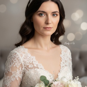 Coronita mireasa cu pietricele si cristale Swarovski  - Artynos.ro