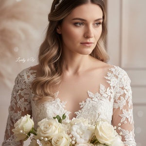 Coronita mireasa cu pietricele si cristale Swarovski  - accesorii nuntă - ornamente de păr de nuntă - accesorii păr nuntă - Artynos.ro