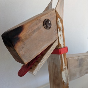 Sweet dog - arte vizuale și accesorii  - sculptură - statuie lemn - Artynos.ro