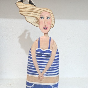 Figurina cu pescarusi, Arte vizuale si accesorii , Sculptura, Sculpturi si figurine din ceramica, Obiecte pictate, Prelucrarea lemnului, ARTYNOS