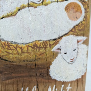 Holy Night. Pictura pe lemn - crăciun - cadouri de moș crăciun - cadouri de moș crăciun - Artynos.ro