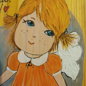 Ingeras păzitor. Pictura pe lemn. - arte vizuale și accesorii  - picturi - email - Artynos.ro