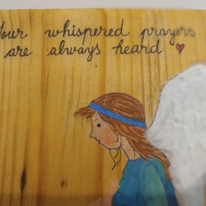 Ingeras. Pictura pe lemn. - arte vizuale și accesorii  - picturi - pictură acrilică - Artynos.ro