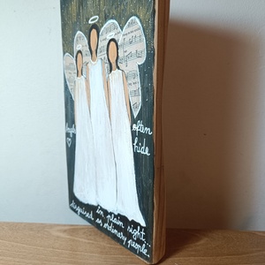 Ingeri.Pictura pe lemn - arte vizuale și accesorii  - picturi - pictură acrilică - Artynos.ro