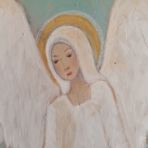 Inger păzitor. Pictura pe lemn. - casă & stil de viață - decorațiuni de casă - decor spiritual - coliere mala - Artynos.ro
