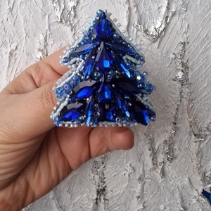 Brosa Bradut Albastru - bijuterii - broșe - Artynos.ro