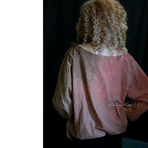 VIVIEN - artsy batikolt flanel blúz - îmbrăcăminte și modă - haine damă - bluze damă - Artynos.ro