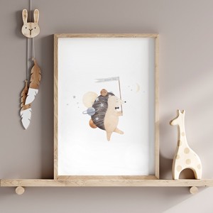 Imagine personalizată pentru camera copiilor, decorațiuni pentru camera copilului, set de artă de perete cu animale din pădure 3 buc -  - Artynos.ro