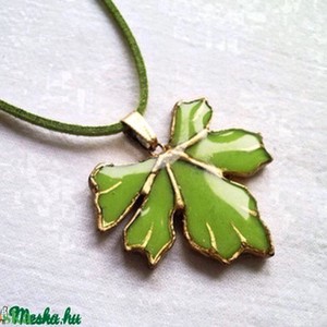 Pandantiv frunza de artar verde, sticla tiffany, , , ARTYNOS
