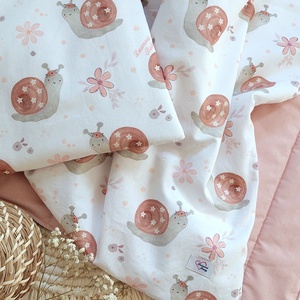 Set de lenjerie de pat pentru copii, model melc, LuannaBaby, Jucarii si echipamente pentru copii, Saci si seturi pentru copii, Lenjerie de pat pentru copii, Cusatura, ARTYNOS