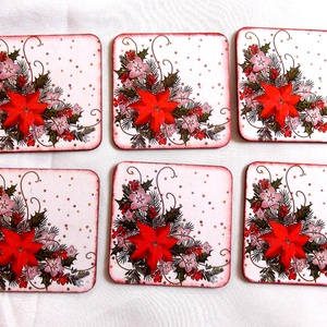 set tava si suport pahare cu model de craciun 42161 - casă & stil de viață - accesorii pentru echipamente de bucătărie - accesorii de servire - tăvi, tăvi de servire - Artynos.ro