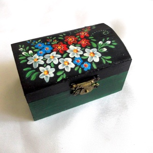 cutie lemn decorata 43615, Casă & Stil de viață, Materiale de depozitare și sortare, Cutie depozitare, Decoupage, transfer și tehnici șervețel, ARTYNOS