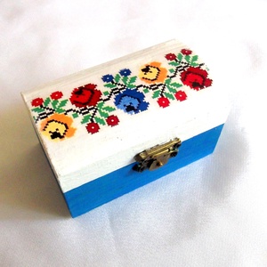 cutie lemn decorata cu motiv traditional 43632, Casă & Stil de viață, Materiale de depozitare și sortare, Cutie depozitare, Decoupage, transfer și tehnici șervețel, ARTYNOS