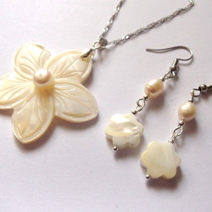 Set cu sidef si perle naturale 43392, Bijuterii, Seturi de bijuterii, Confectionarea bijuteriilor, ARTYNOS