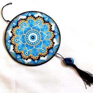 ornament pe lemn mandala 43384, Casă & Stil de viață, Accesorii pentru decorat casa, Decorațiuni de pereți, decorațiuni suspendate, Capcană de vise, Decoupage, transfer și tehnici șervețel, ARTYNOS