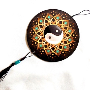 ornament pe lemn cu Yin Yang 43330, Casă & Stil de viață, Accesorii pentru decorat casa, Decorațiuni de pereți, decorațiuni suspendate, Decorațiuni suspendate, , ARTYNOS