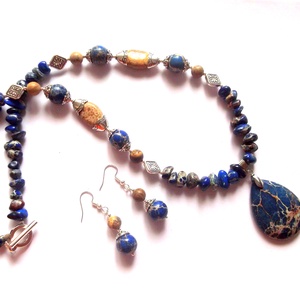 set regalit albastru si jasper 43049, Bijuterii, Seturi de bijuterii, Confecționarea bijuteriilor, ARTYNOS