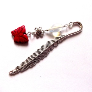 semn de carte cu opalit si howlite rosu 42891, Casă & Stil de viață, Accesorii pentru decorat casa, Decorațiuni de masă și decorațiuni pentru rafturi , Suport carte, Confecționarea bijuteriilor, ARTYNOS