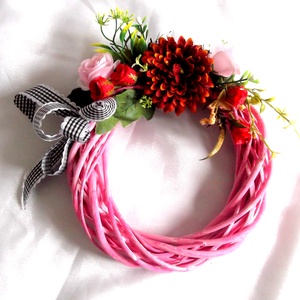 coronita decorata cu flori 24666 - casă & stil de viață - accesorii pentru decorat casa - decorațiuni de pereți, decorațiuni suspendate - decorațiuni suspendate - Artynos.ro