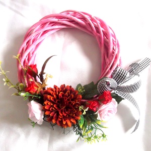 coronita decorata cu flori 24666 - casă & stil de viață - accesorii pentru decorat casa - decorațiuni de pereți, decorațiuni suspendate - decorațiuni suspendate - Artynos.ro