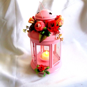 felinar decorat cu flori 42633 - casă & stil de viață - accesorii pentru decorat casa - decorațiuni de masă și decorațiuni pentru rafturi  - decorațiuni de masă - Artynos.ro
