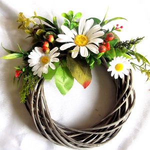 coronita cu margarete albe 42654 - casă & stil de viață - accesorii pentru decorat casa - suport de flori - coronițe decor - Artynos.ro