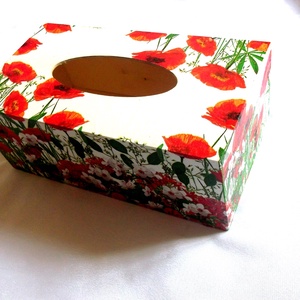 Cutie pt servetele de hartie cu flori de maci 41774 - casă & stil de viață - materiale de depozitare și sortare - cutie depozitare - Artynos.ro