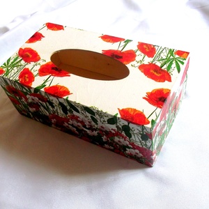 Cutie pt servetele de hartie cu flori de maci 41774 - casă & stil de viață - materiale de depozitare și sortare - cutie depozitare - Artynos.ro