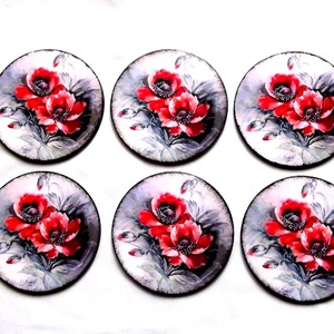 suporturi pahare cu maci 44867, Casă & Stil de viață, Accesorii pentru echipamente de bucătărie, Accesorii de servire, Suporturi pahare, Decoupage, transfer și tehnici șervețel, ARTYNOS