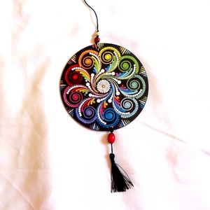 ornament pe lemn cu mandala 40946 - casă & stil de viață - accesorii pentru decorat casa - decorațiuni de pereți, decorațiuni suspendate - decorațiuni suspendate - Artynos.ro