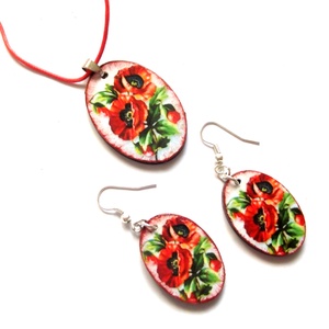 set bijuterii lemn 40516, Bijuterii, Seturi de bijuterii, Decoupage, transfer și tehnici șervețel, Confecționarea bijuteriilor, ARTYNOS