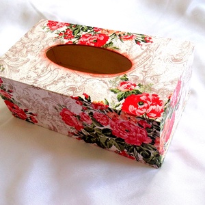 Cutie pt servetele de hartie cu flori 40188, Casă & Stil de viață, Accesorii pentru echipamente de bucătărie, Accesorii de servire, Inele șervețele masă, suport șervețel, Decoupage, transfer și tehnici șervețel, ARTYNOS
