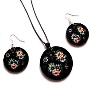 set lemn cu motiv floral 39737 - Artynos.ro