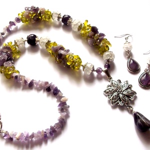 set cristal de stanca ,olivina si ametist 39715, Bijuterii, Seturi de bijuterii, Confecționarea bijuteriilor, ARTYNOS