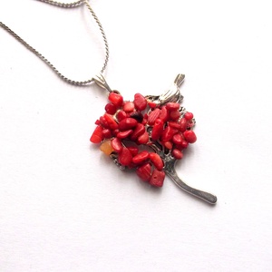 colier arborele vietii cu coral 38962 - Artynos.ro