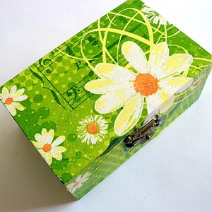 cutie de lemn decorata 21655, Casă & Stil de viață, Materiale de depozitare și sortare, Cutie depozitare, Decoupage, transfer și tehnici șervețel, ARTYNOS
