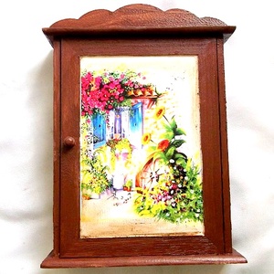 Dulapior din lemn pentru chei 37719, Casă & Stil de viață, Accesorii pentru decorat casa, Decorațiuni de pereți, decorațiuni suspendate, Decorațiuni suspendate, Decoupage, transfer și tehnici șervețel, ARTYNOS
