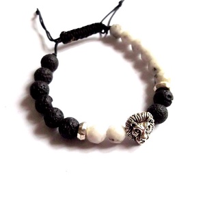 bratara unisex cu roca vulcanica si agate 36609 - Artynos.ro