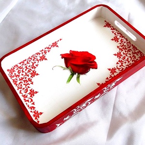 tava lemn decorata 36293, Casă & Stil de viață, Accesorii pentru echipamente de bucătărie, Accesorii de servire, Tăvi, tăvi de servire, Decoupage, transfer și tehnici șervețel, ARTYNOS