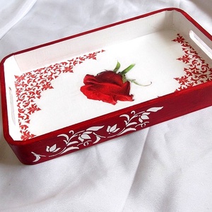 tava lemn decorata 36293 - casă & stil de viață - accesorii pentru echipamente de bucătărie - accesorii de servire - tăvi, tăvi de servire - Artynos.ro