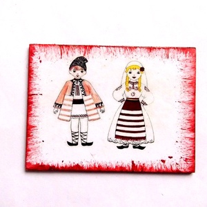 magnet frigider motiv traditional 36005, Casă & Stil de viață, Accesorii pentru echipamente de bucătărie, Decorații de bucătărie, Magneți de frigider, Decoupage, transfer și tehnici șervețel, ARTYNOS