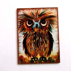 magnet frigider bufnita 35947, Casă & Stil de viață, Accesorii pentru echipamente de bucătărie, Decorații de bucătărie, Magneți de frigider, Decoupage, transfer și tehnici șervețel, ARTYNOS