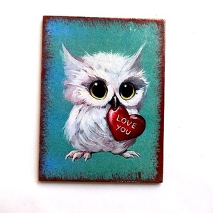 magnet frigider bufnita 35917, Casă & Stil de viață, Accesorii pentru echipamente de bucătărie, Decorații de bucătărie, Magneți de frigider, Decoupage, transfer și tehnici șervețel, ARTYNOS