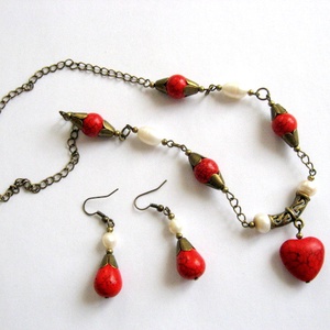 set howlite si perle naturale 17647 - Artynos.ro