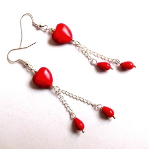 cercei coral si howlite 34445 - Artynos.ro
