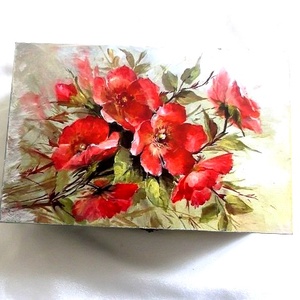 cutie lemn cu model floral 46339 - bijuterii - suporturi bijuterii și cutie bijuterii - cutii de bijuterii - Artynos.ro
