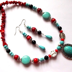 set turcoaz ,coral si onix 34318 - Artynos.ro