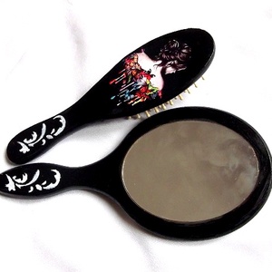 set perie de par si oglinda 33940 - casă & stil de viață - accesorii baie - decorațiuni baie și de toaletă - Artynos.ro