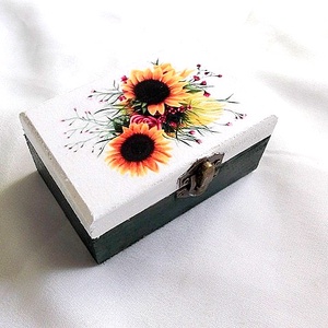 Cutie lemn decorata 33272, Casă & Stil de viață, Materiale de depozitare și sortare, Cutie depozitare, Decoupage, transfer și tehnici șervețel, ARTYNOS